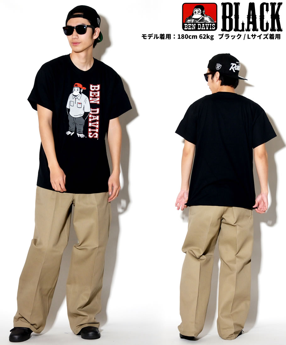 USモデル BEN DAVIS ベンデイビス Tシャツ メンズ おしゃれ ブランド 半袖 キャラクター プリント 大きいサイズ 海外 ブランド 白 黒