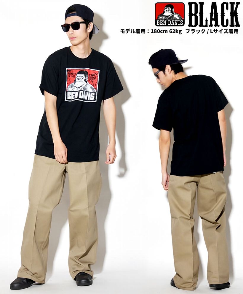 BEN DAVIS ベンデイビス Tシャツ メンズ おしゃれ ブランド 半袖 ロゴT キャラクター プリント 大きいサイズ 海外 ブランド 白 黒