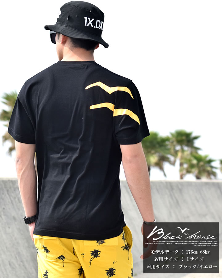 B系 半袖 Tシャツ リゾート感溢れるデザイン カモメロゴプリント メンズ B系 ファッション ストリート系 カジュアル メンズ