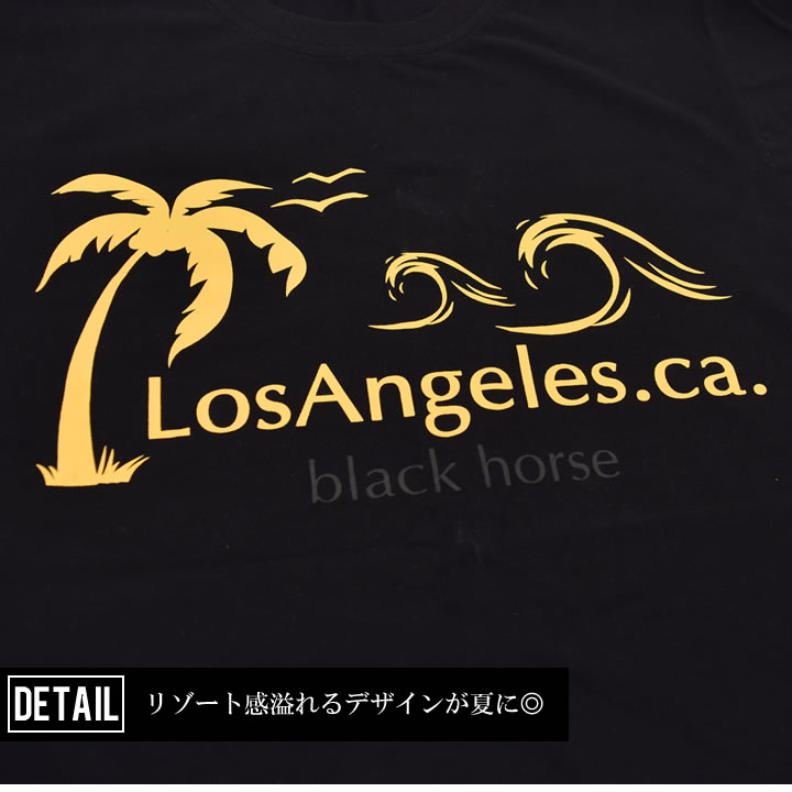 B系 半袖 Tシャツ リゾート感溢れるデザイン カモメロゴプリント メンズ B系 ファッション ストリート系 カジュアル メンズ