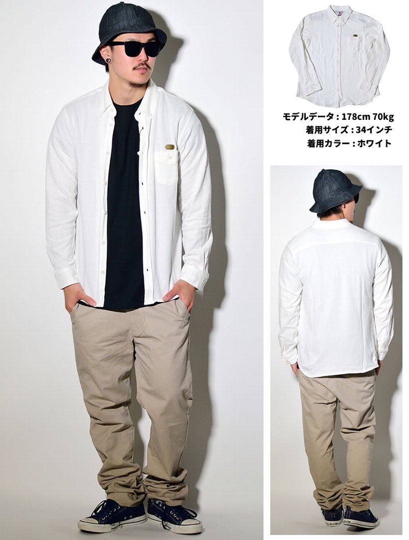 BROWN BAG LIQUOR ブラウンバッグリカー シャツ 長袖 BBL-SH114 ホワイト 白