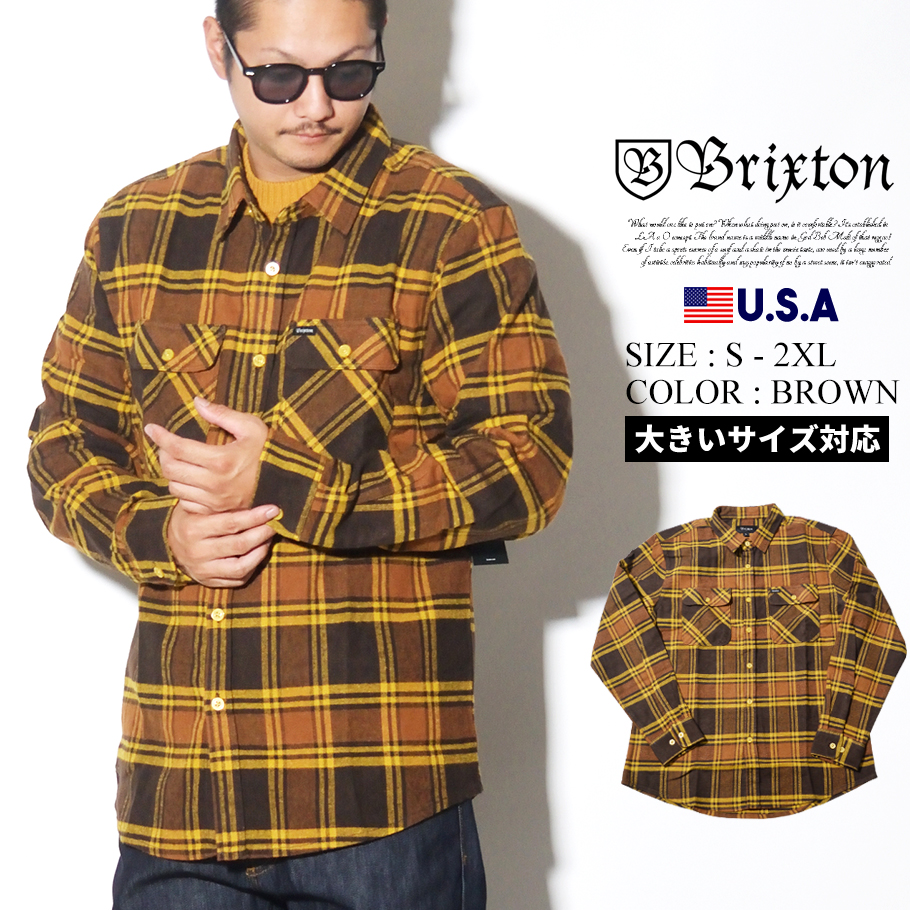 Brixton ブリクストン チェック柄 長袖シャツ メンズ レディース Bowery L S Flannel 西海岸 ストリート系 スケーター カジュアル ファッション 帽子 通販 Brixton ブリクストン チェック柄 長袖シャツ メンズ レディース Bowery L S Flannel 西海岸 ストリート系 スケーター カジュアル ファッション 帽子 通販