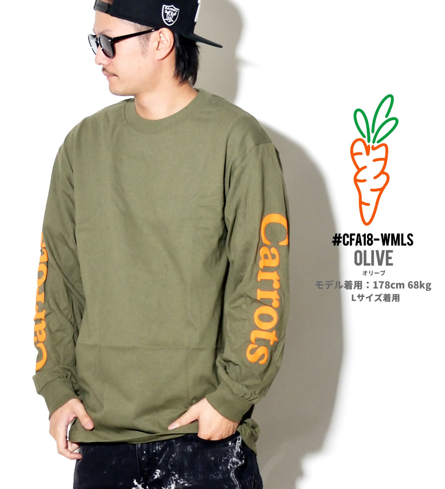 Carrots キャロッツ Tシャツ メンズ 長袖 ロンT WORDMARK LONGSLEEVE CFA18-WMLS