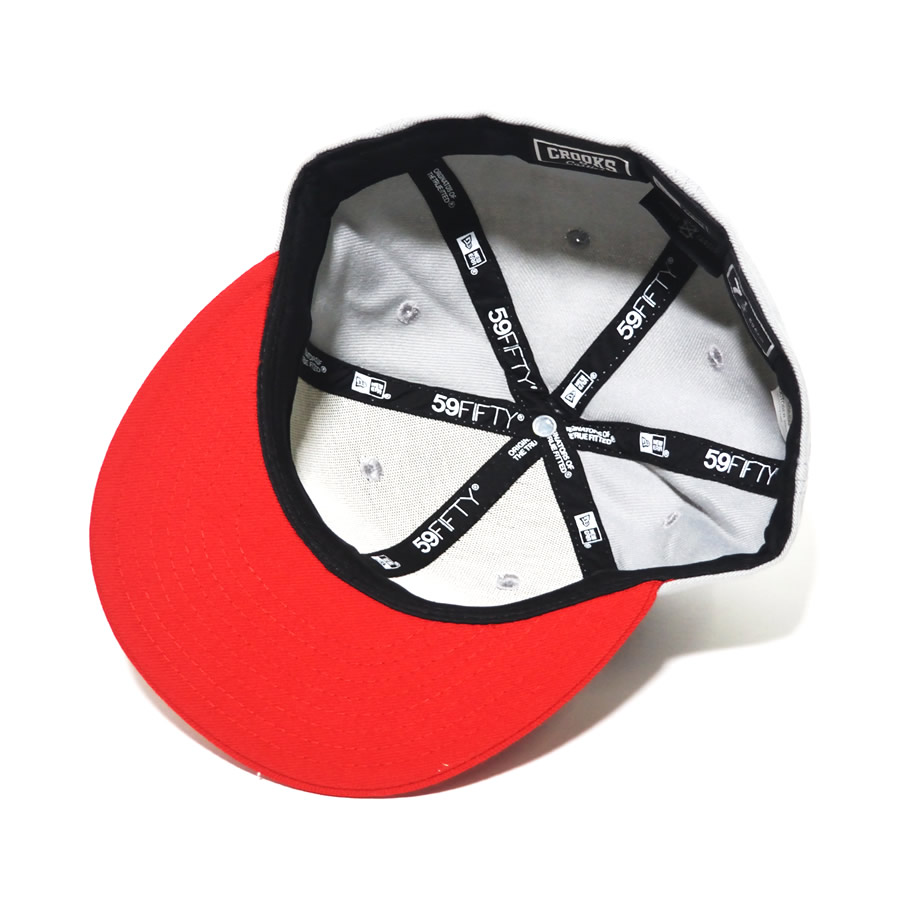 CROOKS & CASTLES クルックス アンド キャッスルズ ベースボールキャップ メンズ グレー レッド B系 ヒップホップ HIPHOP ファッション 帽子