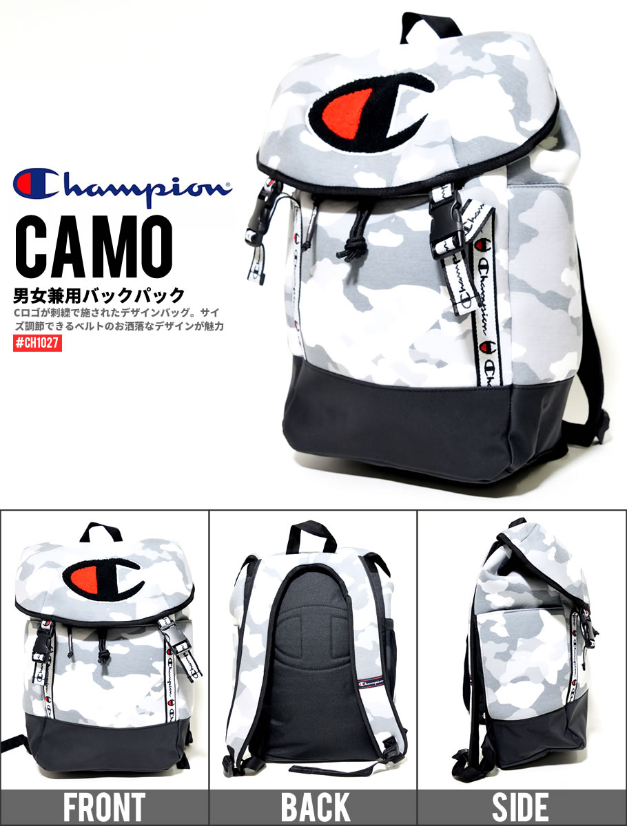 チャンピオン バックパック メンズ 海外限定モデル Cロゴ 無地 迷彩 リュックサック 鞄 Champion CH1027 日本未発売