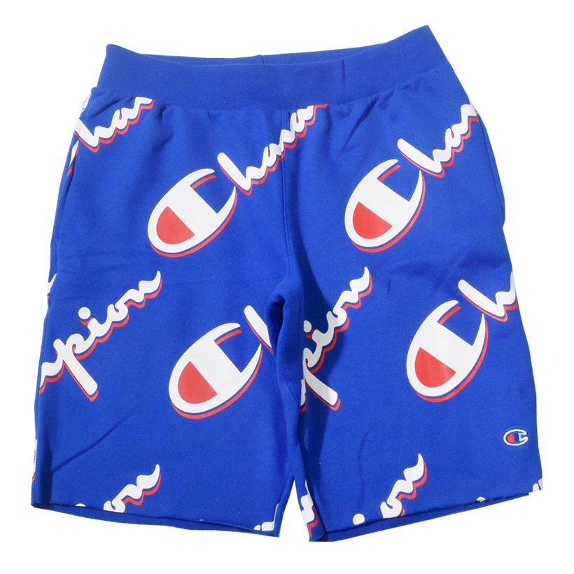 Champion チャンピオン ハーフパンツ メンズ 総柄 ロゴ 大きいサイズ Reverse Weave Cut Off Short Aop 597p