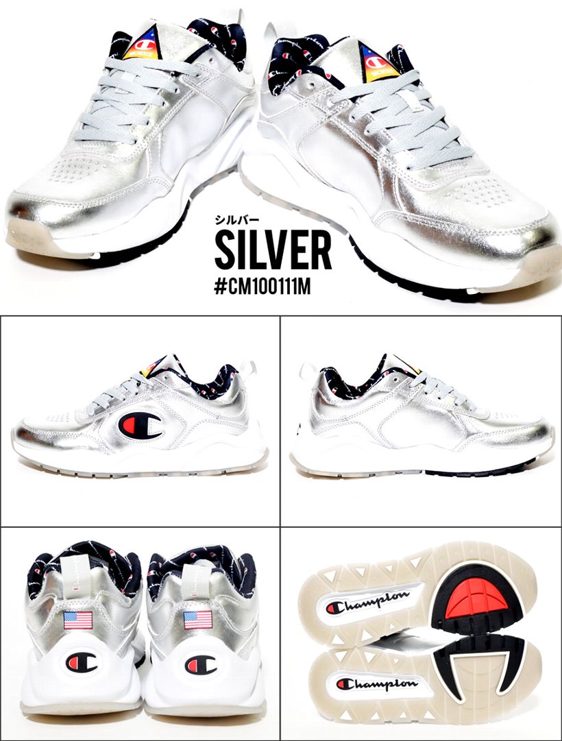 NASAコラボ チャンピオン スニーカー メンズ Champion 93Eighteen Silver Metallic CM100111M USモデル 2019春 新作