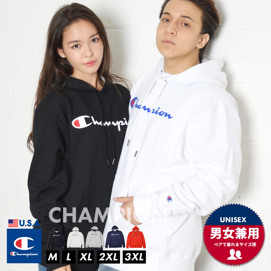 チャンピオン パーカー メンズ スウェット プルオーバー スクリプトロゴ 日本未発売 大きいサイ ズ Champion GF89H