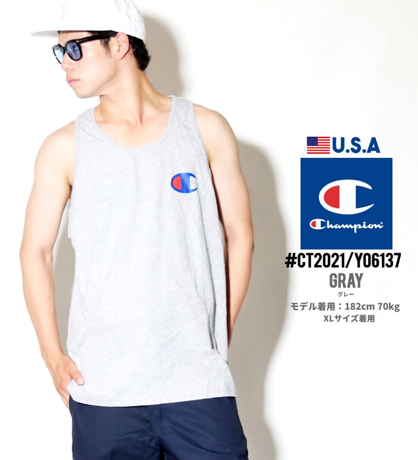 チャンピオン Champion タンクトップ メンズ 半袖 CT2021 / Y06137 USサイズ 大きいサイズ