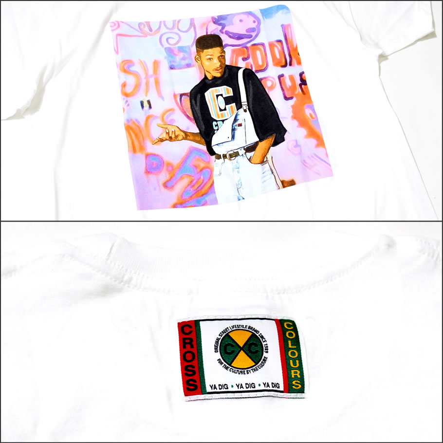 CROSS COLOURS クロスカラーズ Tシャツ メンズ 半袖 FRESH PRINCE ウィルスミス プリント C10017FRS