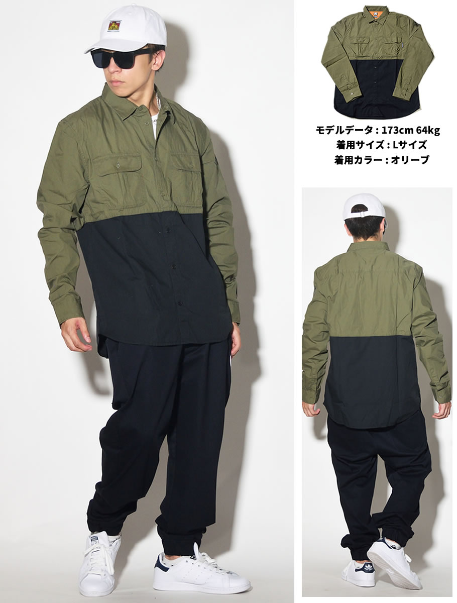 DC SHOES ディーシーシューズ 長袖シャツ メンズ 切替し ロゴ スケボー スケーター ファッション EDYWT03202 服 通販