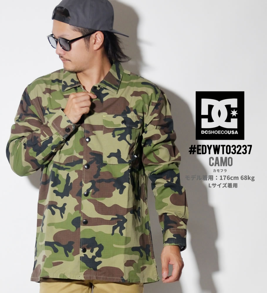DC シャツ メンズ 長袖 迷彩 EDYWT03237 ストリート系 ヒップホップ B系 ファッション 2019 秋