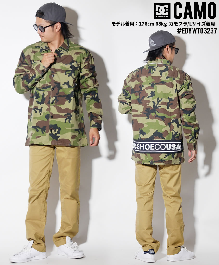 DC シャツ メンズ 長袖 迷彩 EDYWT03237 ストリート系 ヒップホップ B系 ファッション 2019 秋