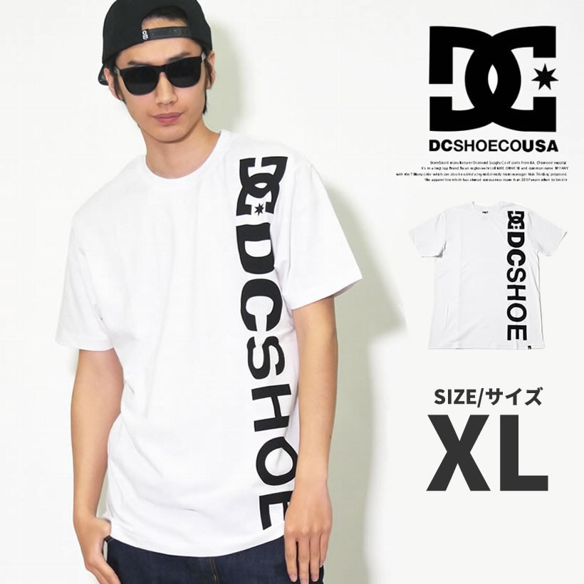 DC Tシャツ メンズ 春 半袖 DC SHOE ロゴT プリント 大きいサイズ 白 黒