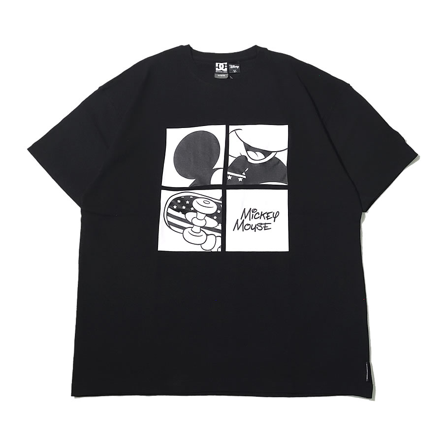Dc Shoes Disney Tシャツ 半袖 ミッキー プリント コラボ ディズニー モノトーンカラー ブラック 5226j045 Dc Shoes Disney Tシャツ 半袖 ミッキー プリント コラボ ディズニー モノトーンカラー ブラック 5226j045