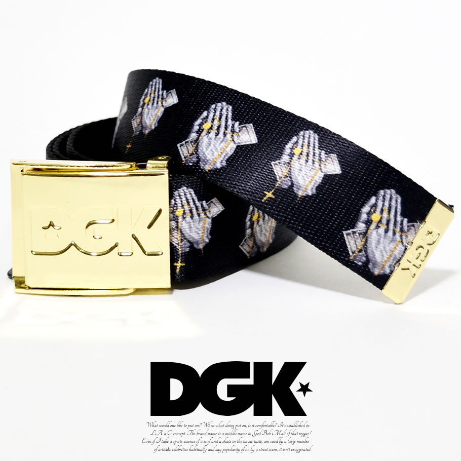 DGK ガチャベルト メンズ サイズ調節可能 バックル GIベルト ABT-1000 黒 2018秋冬 新作