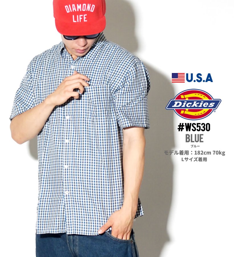 Dickies ディッキーズ チェックシャツ メンズ おしゃれ 半袖 カジュアル ブランド ポケット WS530 USサイズ 大きいサイズ 2018夏 新作