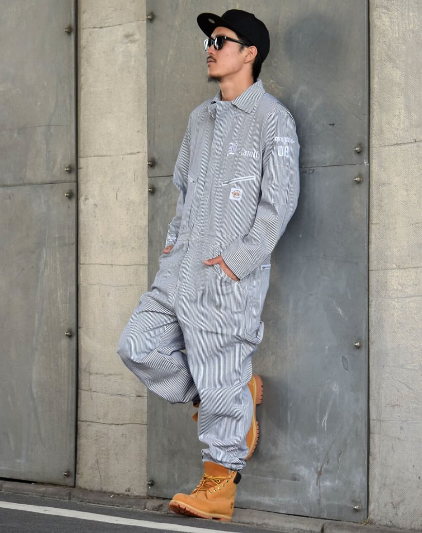 DOP ディーオーピー 復刻 ツナギ ヒッコリー柄 B系 HIPHOP ヒップホップ ファッション DPST081