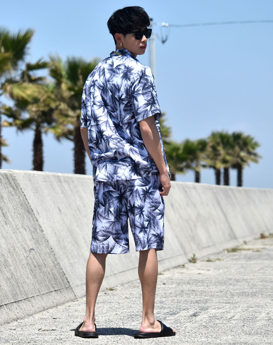 Dop ディーオーピー 半袖シャツ セットアップ パームツリー メンズ B系 Hiphop ヒップホップ ファッション Dpst109