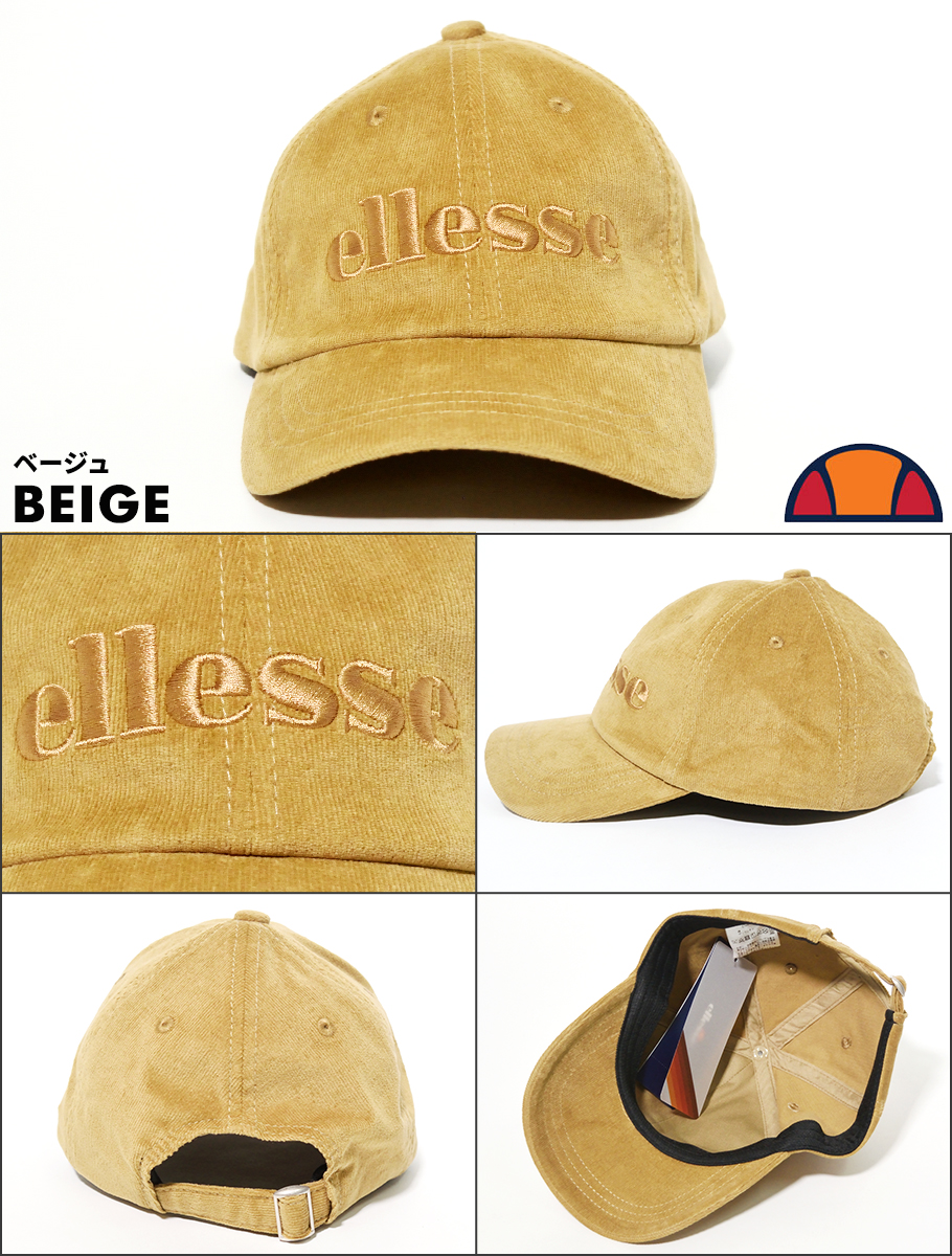 ellesse エレッセ コーデュロイキャップ メンズ 帽子 サイズ調節可能 EAE1931 海外モデル