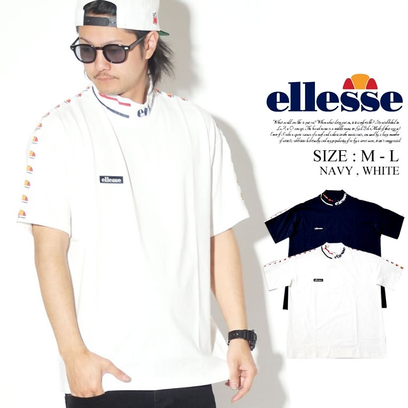 Ellesse エレッセ Tシャツ メンズ レディース ユニセックス 半袖 ハイネックティー モックネック スポーツ ストリート系 ファッション Eh 服 通販