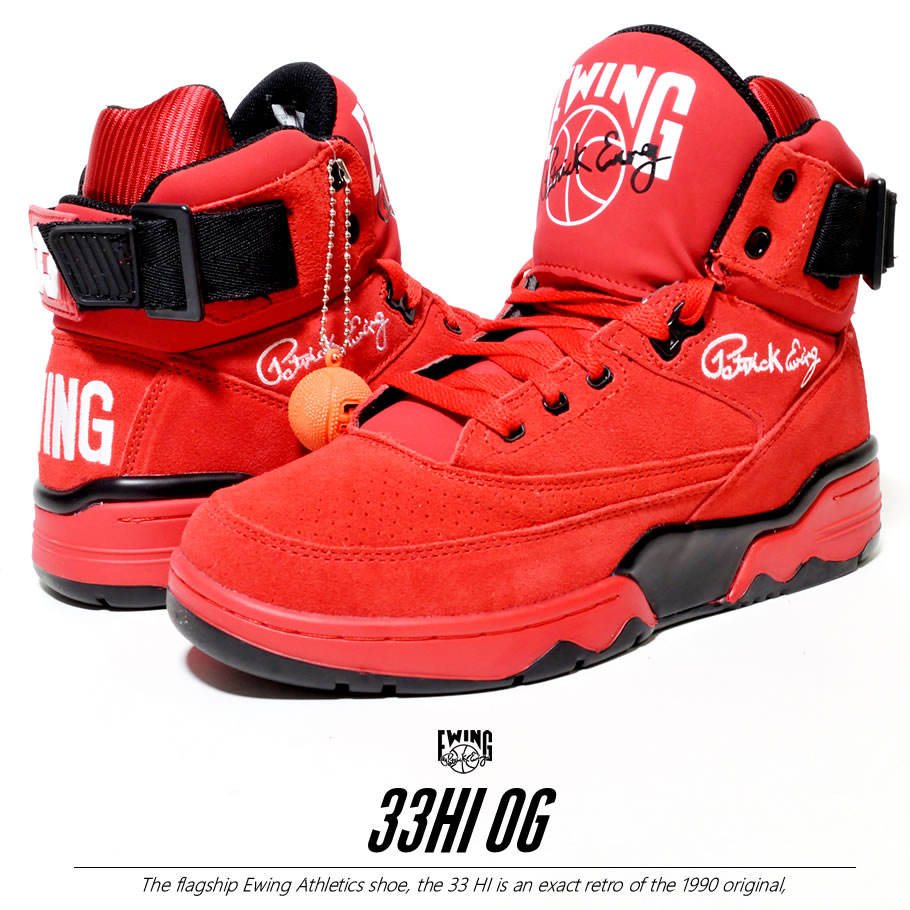 EWING ATHLETICS ユーイングアスレチックス EWING 33 HI スニーカー メンズ おしゃれ ブランド バスケットシューズ バスケットボール ハイカット 赤