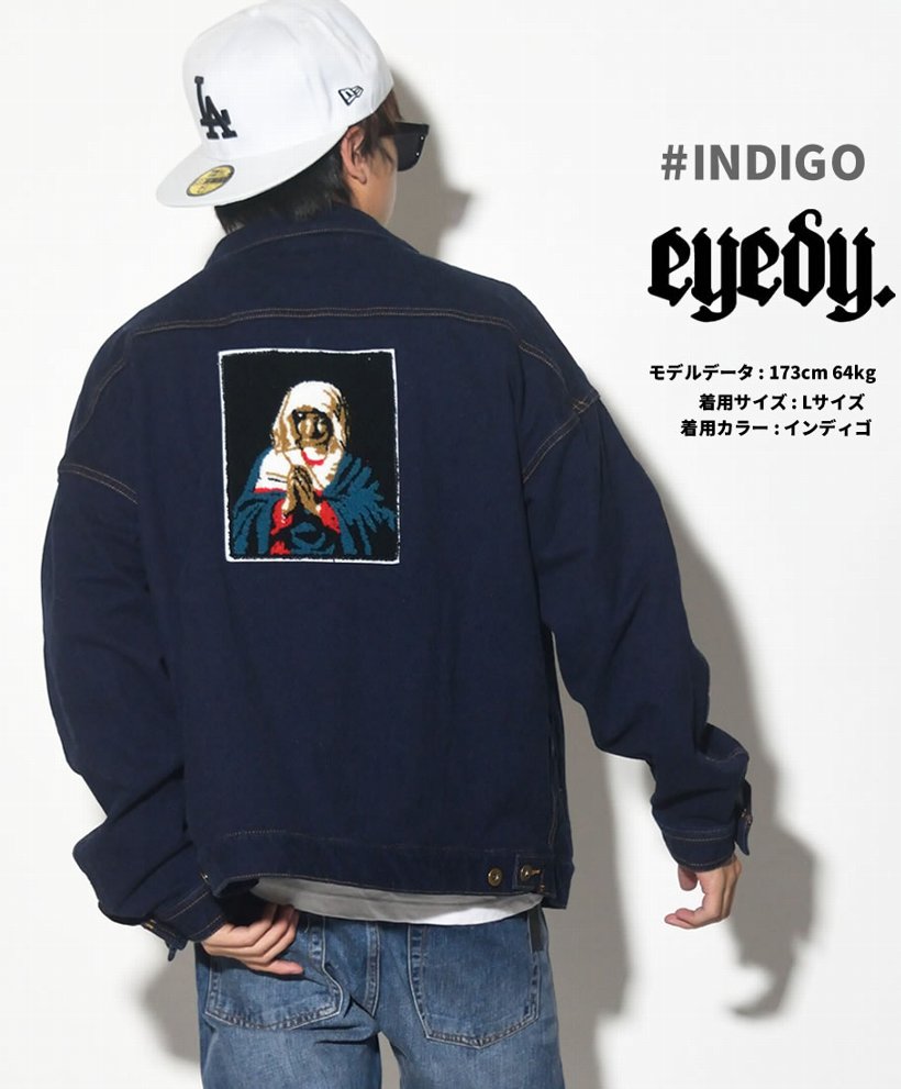 Eyedy アイディー デニムジャケット メンズ マリア 女神様 チカーノ カジュアル ファッション 通販 Eye Jkt1708 Eyjt093