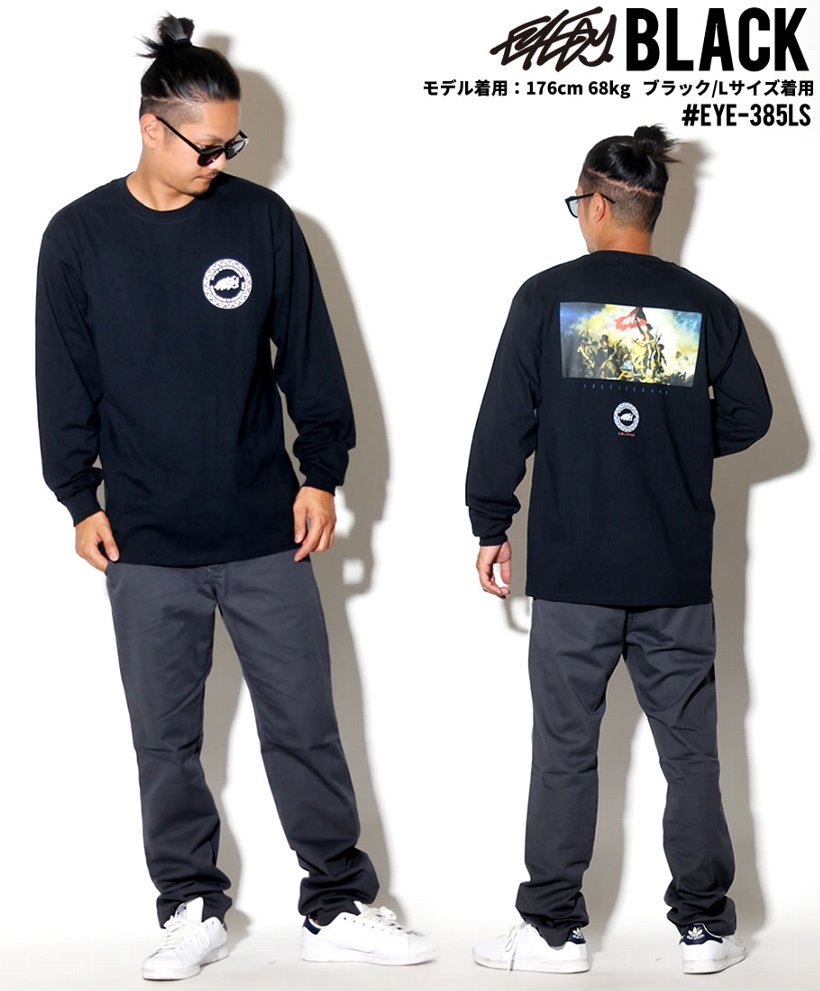 EYEDY アイディー Tシャツ メンズ 長袖 プリント ロンT EYE-386LS 大きいサイズ