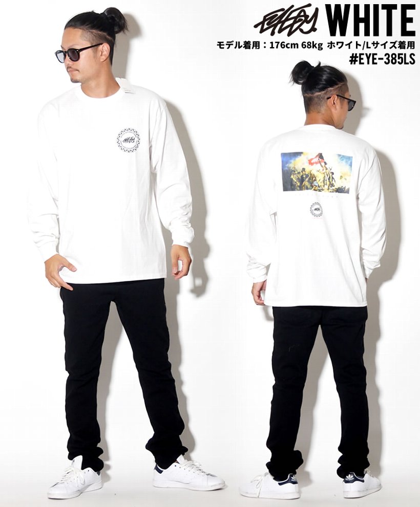 EYEDY アイディー Tシャツ メンズ 長袖 プリント ロンT EYE-386LS 大きいサイズ
