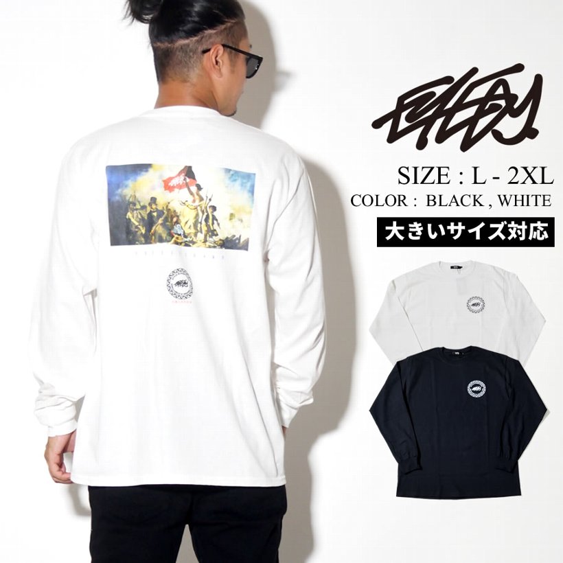 EYEDY アイディー Tシャツ メンズ 長袖 プリント ロンT EYE-386LS 大きいサイズ