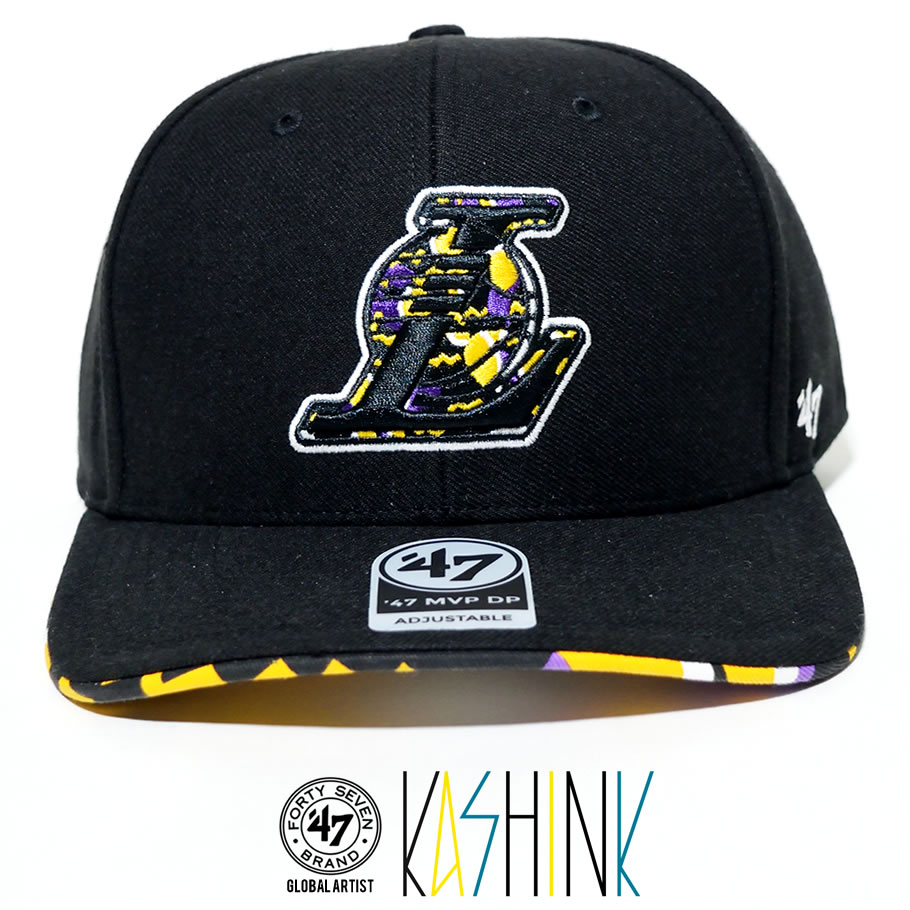 47BRAND キャップ メンズ 帽子 ロサンゼルス レイカーズ 黒 47MVP DP カシンク