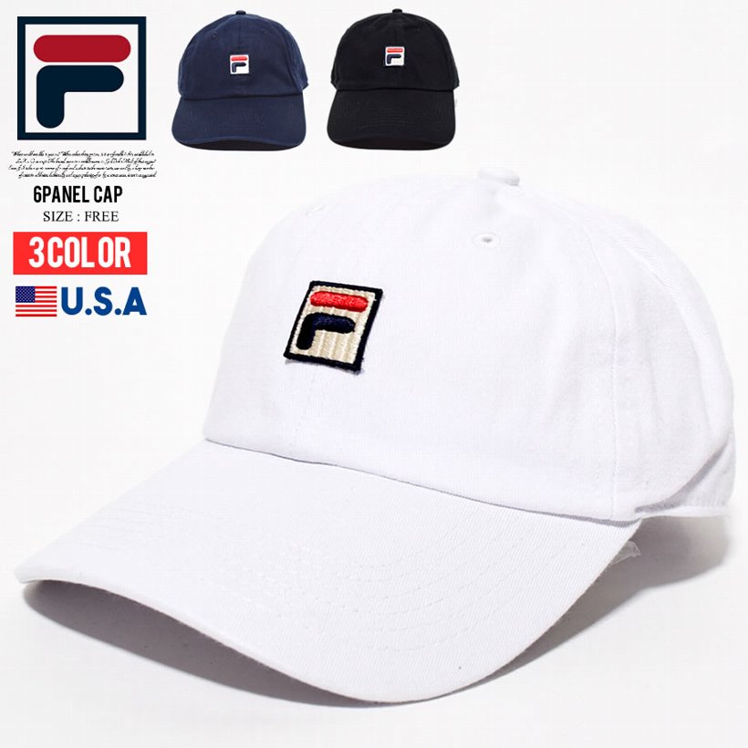 Fila フィラ カーブキャップ メンズ レディース 帽子 スポーツmix B系 Hiphop ヒップホップ ファッション Flct001