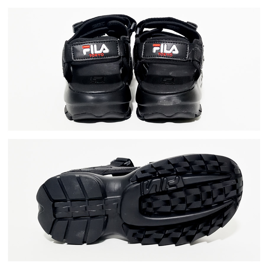 FILA フィラ スポーツサンダル メンズ 厚底 黒 F0707 FILA DISRUPTOR SD TOKYO