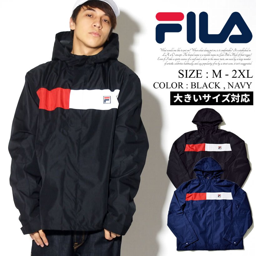 Fila フィラ ナイロンジャケット マウンテンパーカー メンズ 大きいサイズ スポーツmix B系 Hiphop ヒップホップ ファッション Fljt002