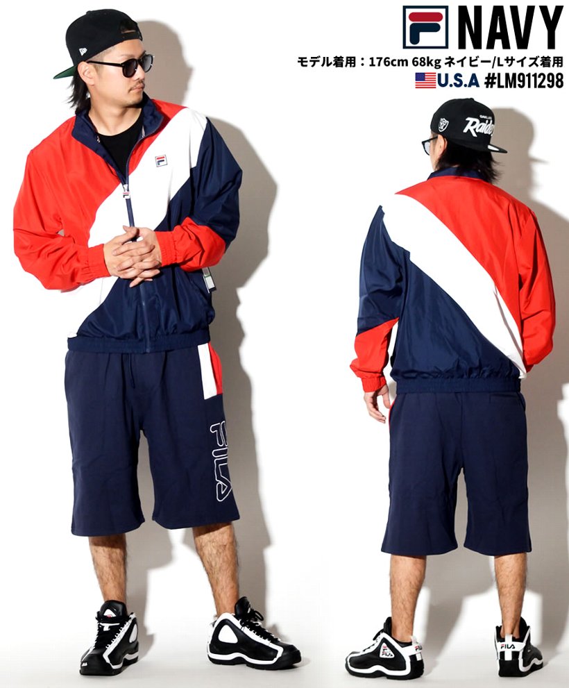 FILA フィラ ウインドブレーカー メンズ 大きいサイズ LM911298 USモデル ストリート系 スポーツ ヒップホップ ファッション 服 通販