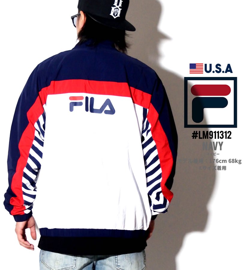 FILA フィラ ウインドブレーカー メンズ 大きいサイズ LM911449 USモデル ストリート系 スポーツ ヒップホップ ファッション 服 通販