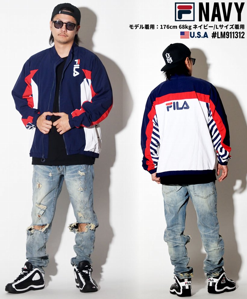 FILA フィラ ウインドブレーカー メンズ 大きいサイズ LM911449 USモデル ストリート系 スポーツ ヒップホップ ファッション 服 通販
