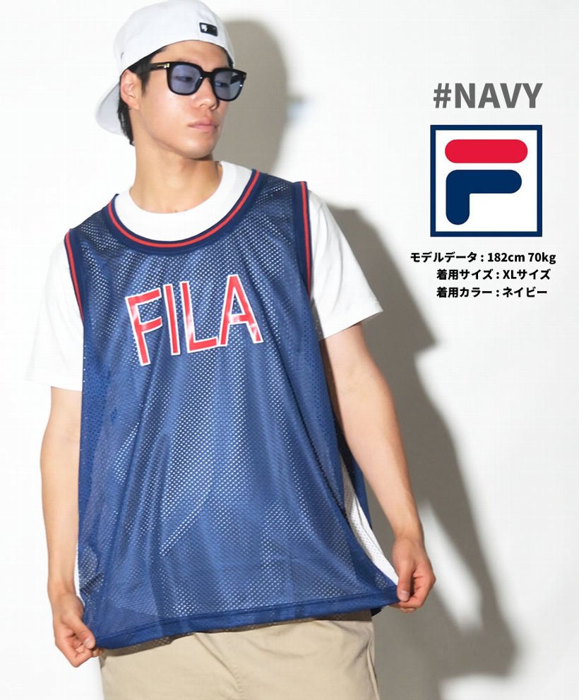FILA フィラ メッシュ タンクトップ メンズ FM9402 紺