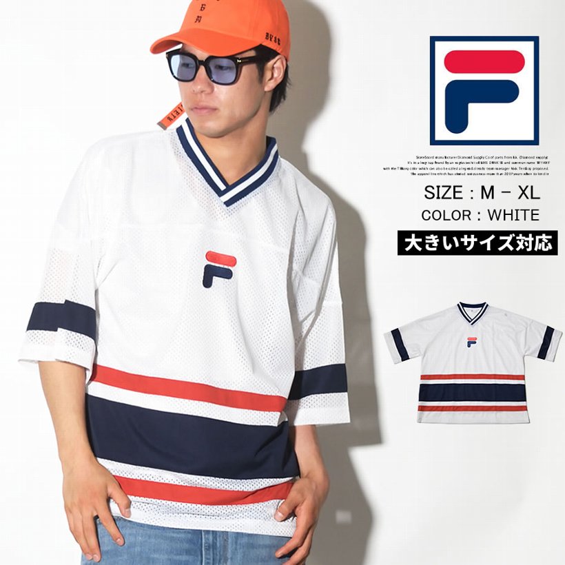 FILA フィラ ホッケーTシャツ メンズ 半袖 FM9401 白