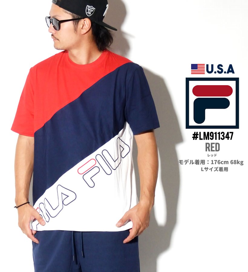 FILA フィラ Tシャツ メンズ 半袖 大きいサイズ LM911347 USモデル 2019秋 新作