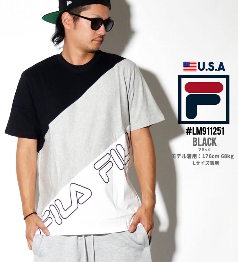 FILA フィラ Tシャツ メンズ 半袖 大きいサイズ LM911347 USモデル 2019秋 新作