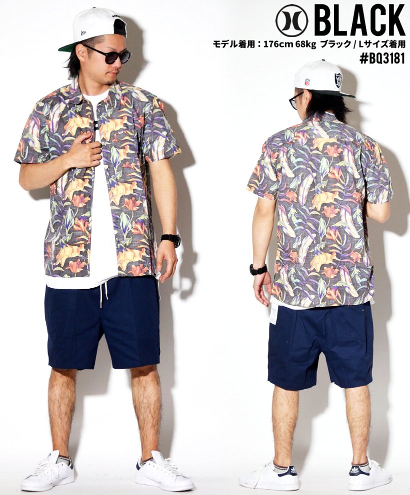 Hurley ハーレー アロハシャツ メンズ 大きいサイズ 半袖 ロゴ サーフ系 ストリート系 スケーター ファッション Bq3181 服 通販