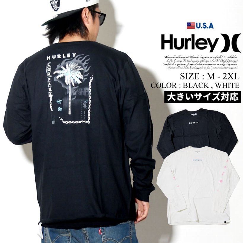 Hurley ハーレー ロンt 長袖 Tシャツ メンズ ヤシの木 女性 ロゴ サーフ系 アメカジ ファッション Premium Burn Baby Longsleeve Tee Ar5451 服 通販