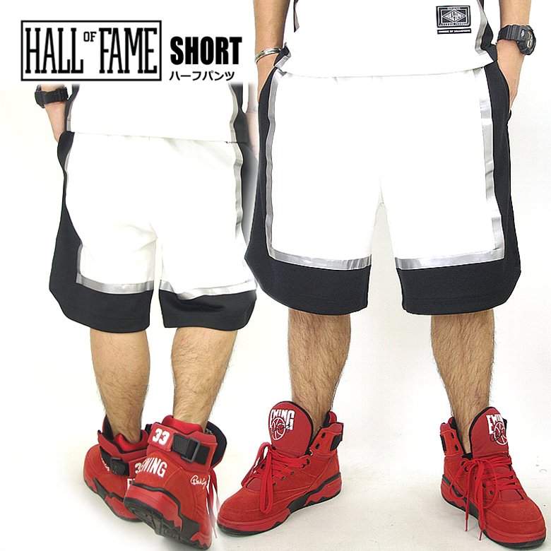 HALL OF FAME ホールオブフェイム ハーフパンツ バスケットパンツ ジャージ素材 メンズ HOFSM1491 ヒップホップ 服 B系ファッション