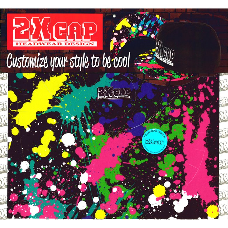 キャップバイザーカスタムステッカー ペンキ柄 Txz 1 ヒップホップ B系 ファッション Hha061