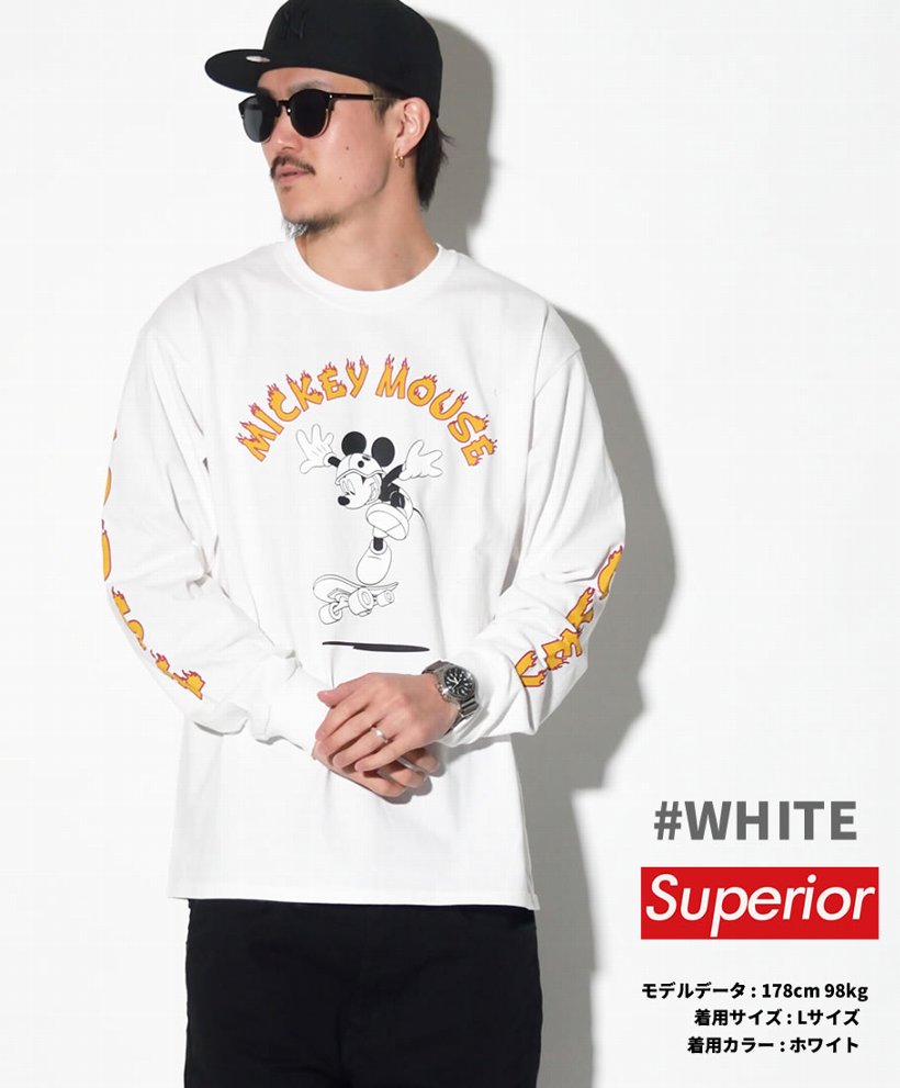 Superior スペリオール Tシャツ 長袖tシャツ メンズ ミッキー Skateboading パロディ 17sp M 006 Hhtt144 Superior スペリオール Tシャツ 長袖tシャツ メンズ ミッキー Skateboading パロディ 17sp M 006 Hhtt144