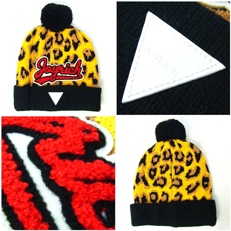 JOYRICH ジョイリッチ ニットキャップ ビーニー ポンポン付 豹柄 レオパード柄 U13K9GD