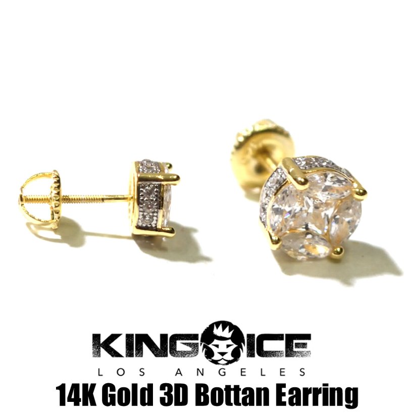 ピアス メンズ ブランド ゴールド 14k KINGICE キングアイス ERX10597