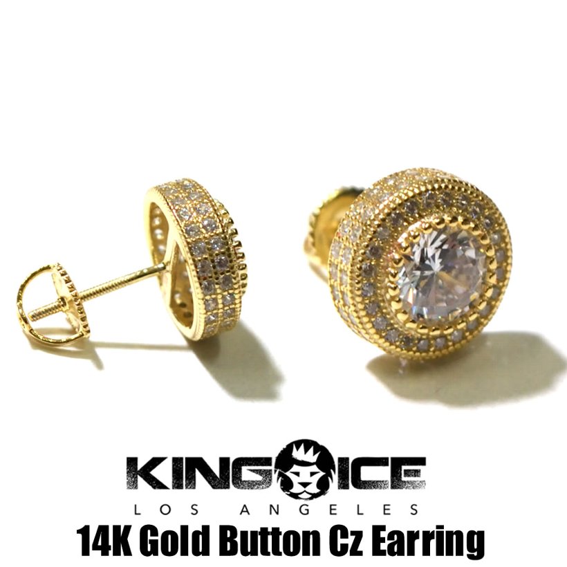 ピアス メンズ ブランド ゴールド 14k KINGICE キングアイス ERX10858