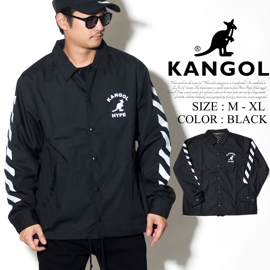 KANGOL カンゴール コーチジャケット メンズ ブランド ロゴ プリント 黒 LCJ0002 2018秋冬 新作